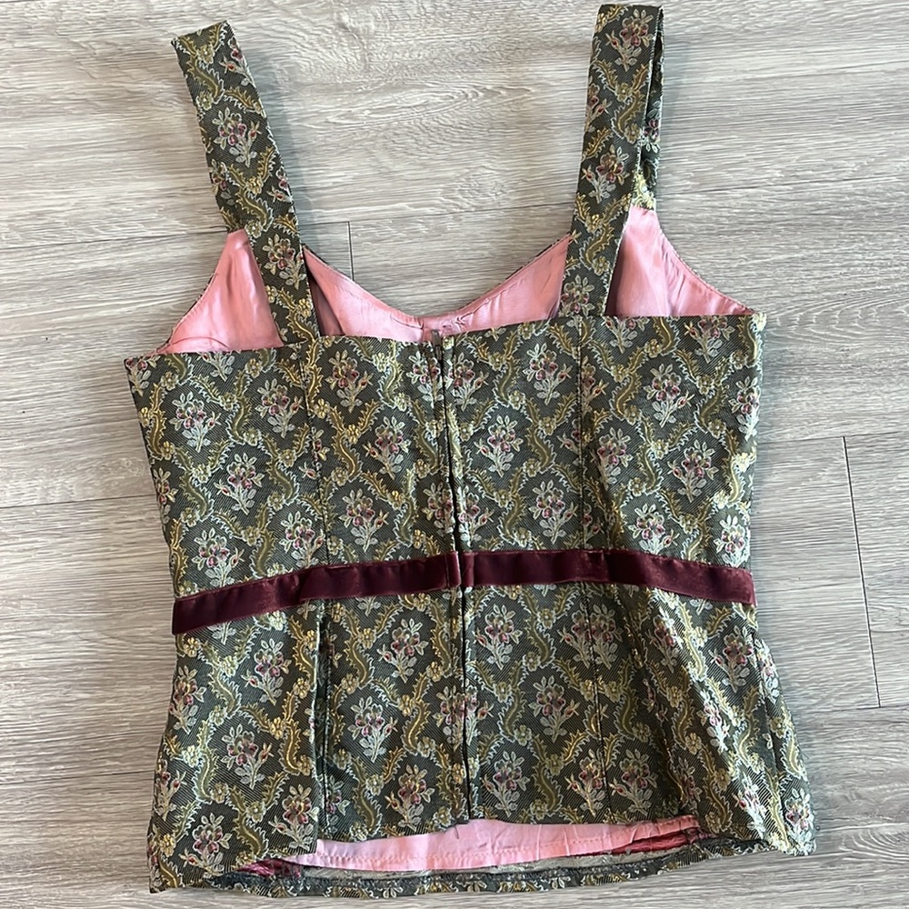 Nanette Lepore Vintage Tapestry Brocade Corset Top - Picture 4 of 7